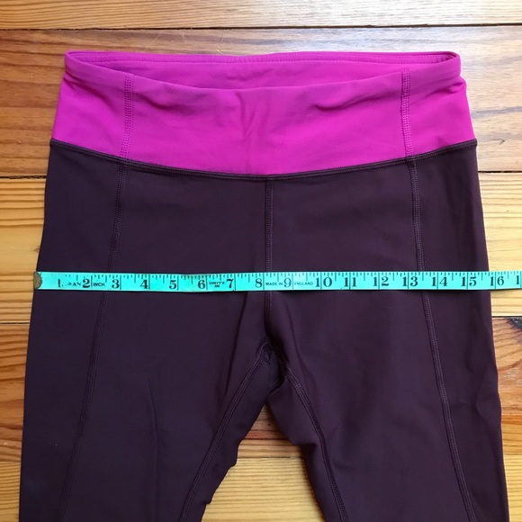 Lululemon Maroon Pink Capris Leggings, EUC, 6 - Picture 4 of 12